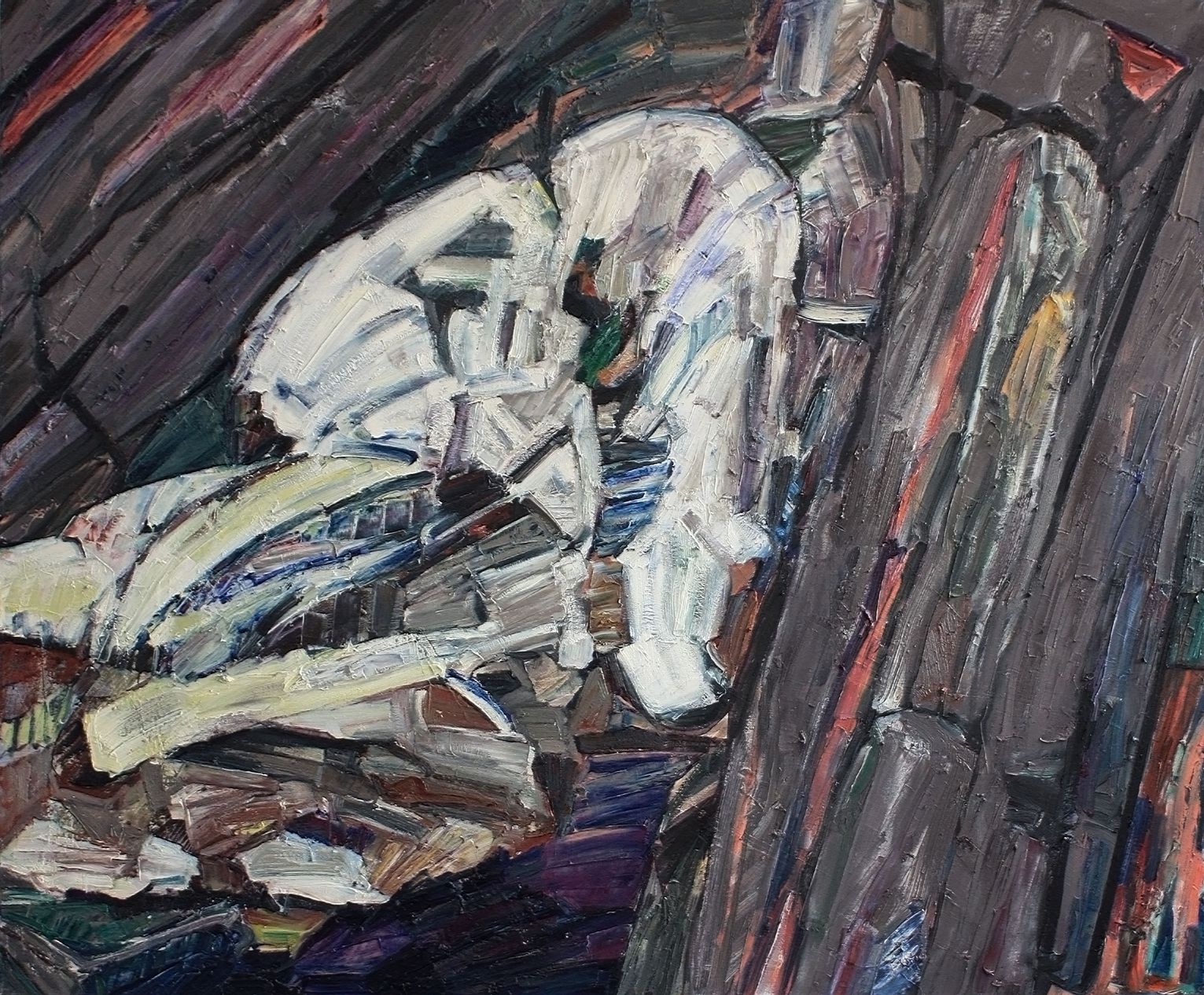 Recumbent statue in a passive concrete space II
